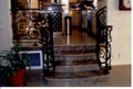 All Iron railings over hourglass marble stair, Piedmont, CA